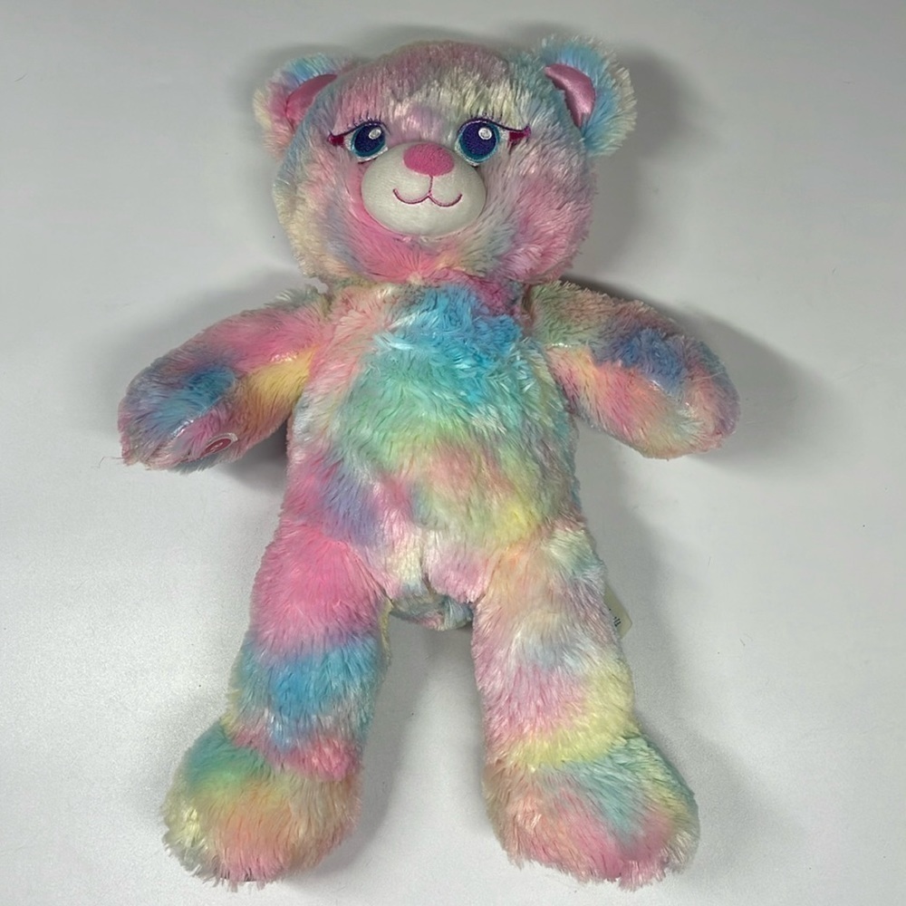 Build a Bear Tie Dye Pink Blue Bear Stuffed Animal Plush ~18"